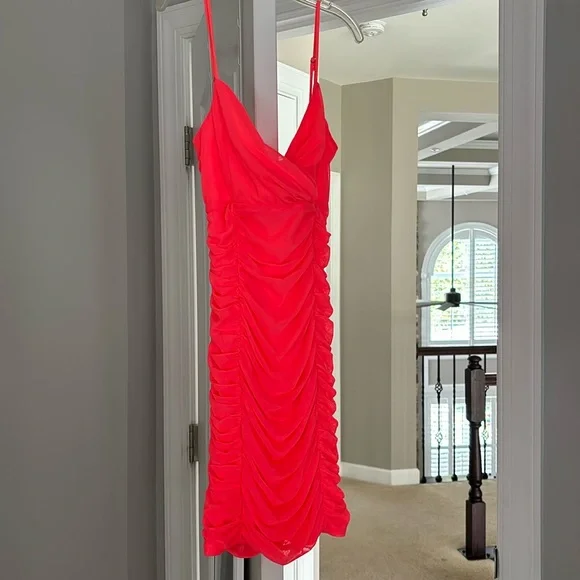 lucy in the sky neon dress Corset Bodycon Dress in Neon Orange